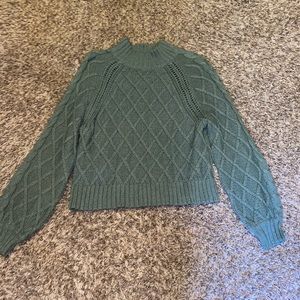 Cropped Mock Neck Sweater